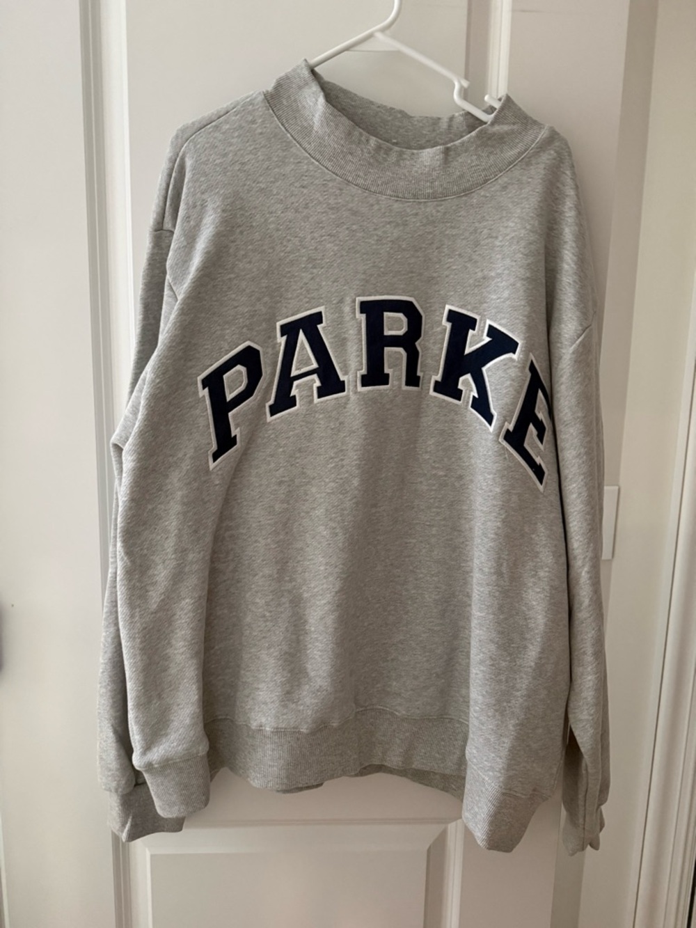 Parke Light Gray Crewneck Sweatshirt with Navy Label XXL